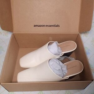 Amazon Essentials off-white mules